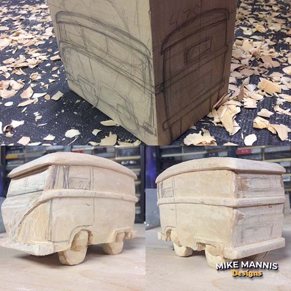 Hand carved VW Bus