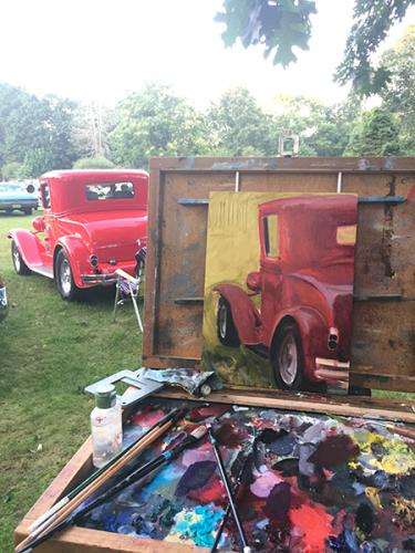 Oil Painting of Hot Rod Car